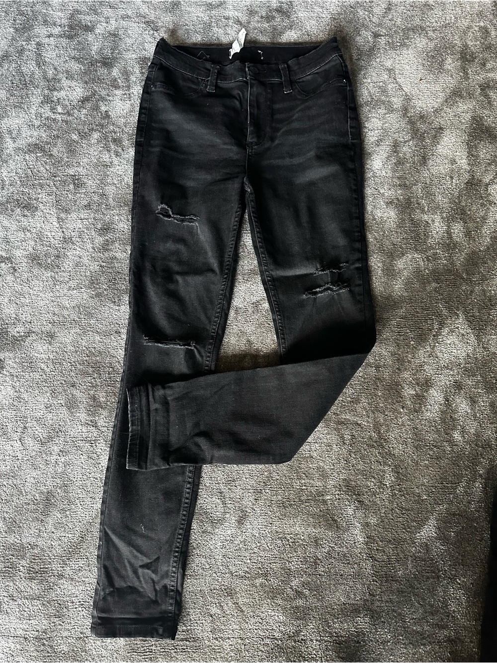 Free People Black Distressed Skinny Jeans